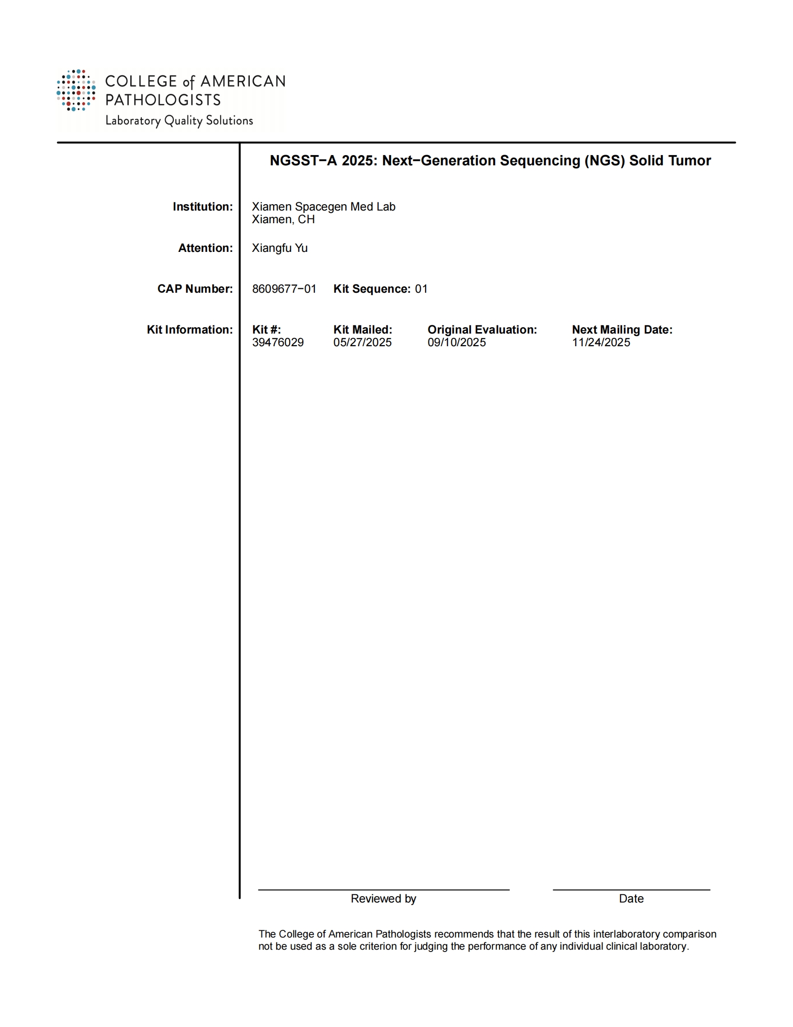 2025 CAP—NGSST−A