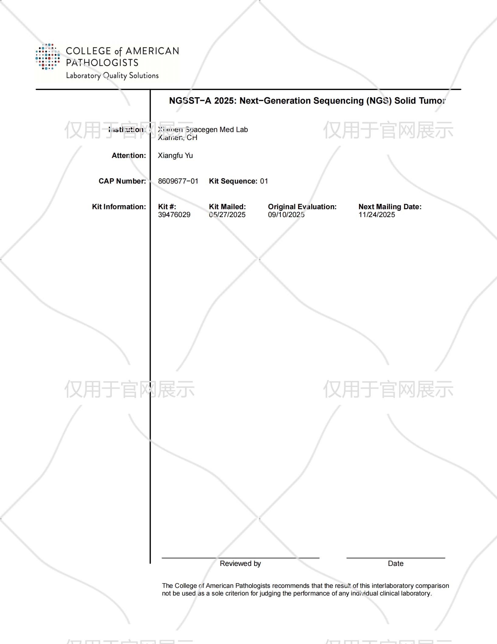 2025 CAP—NGSST−A